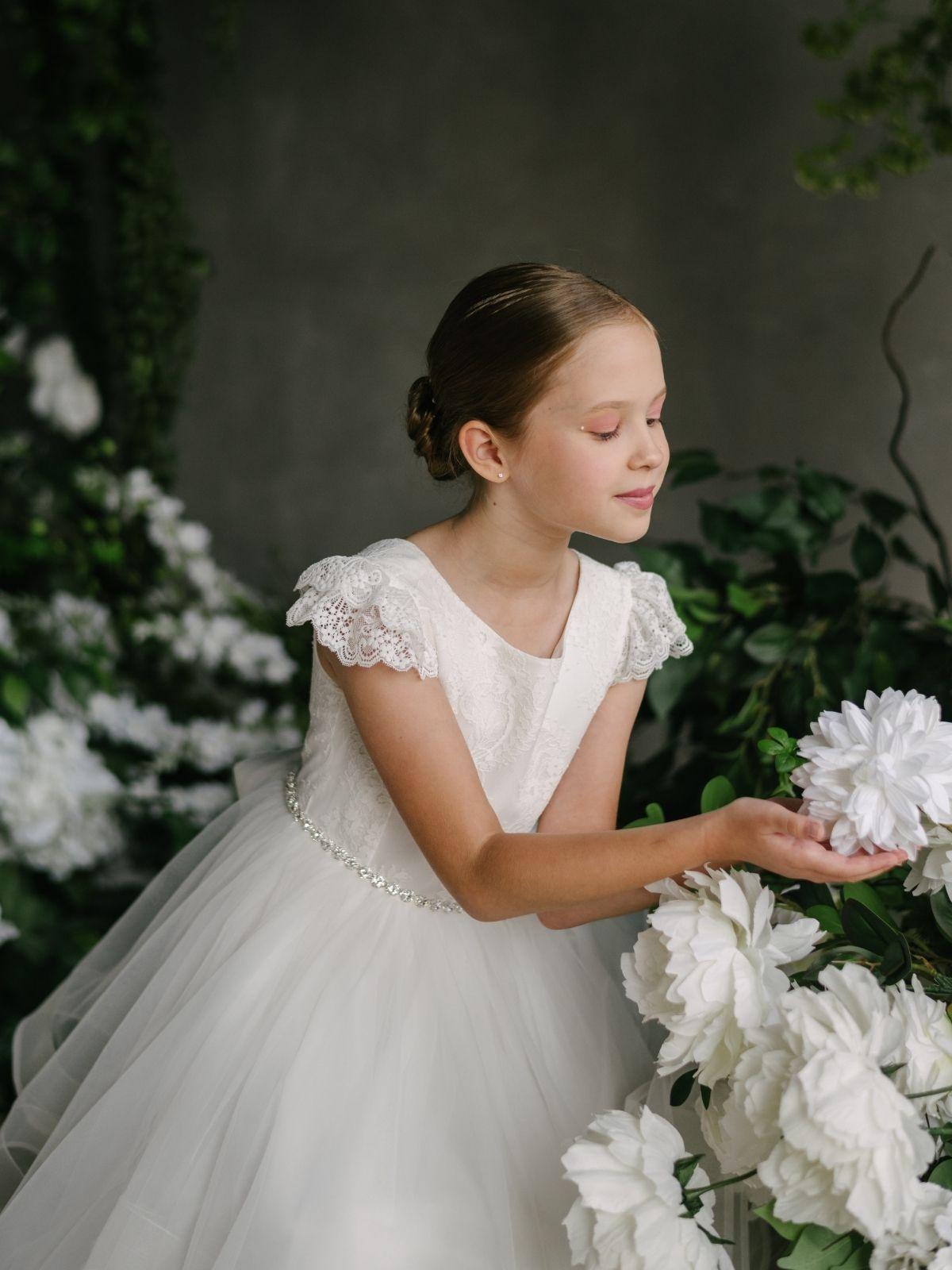 First Communion Flower Girl Wedding White Dress