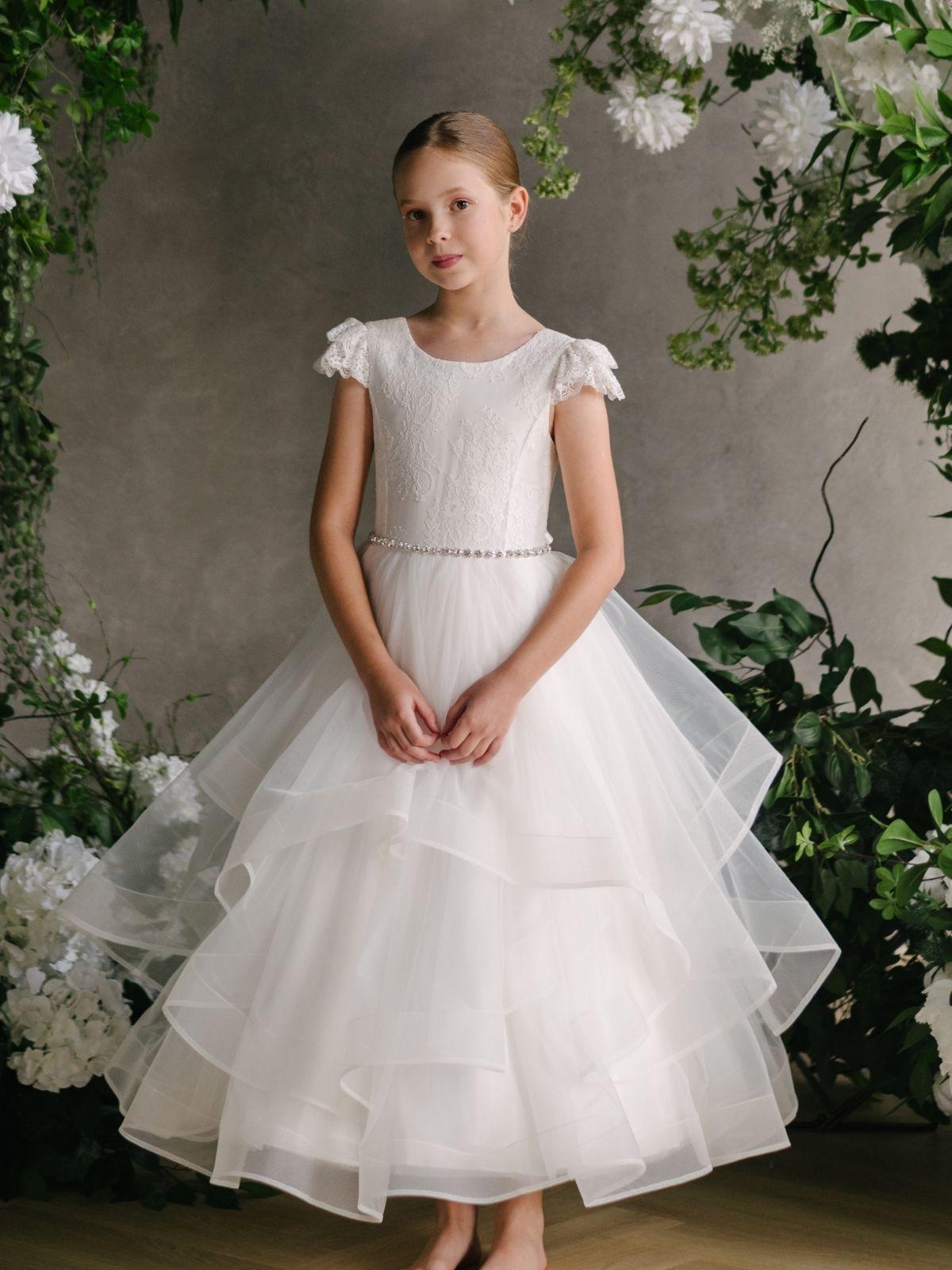 First Communion Flower Girl Wedding White Dress