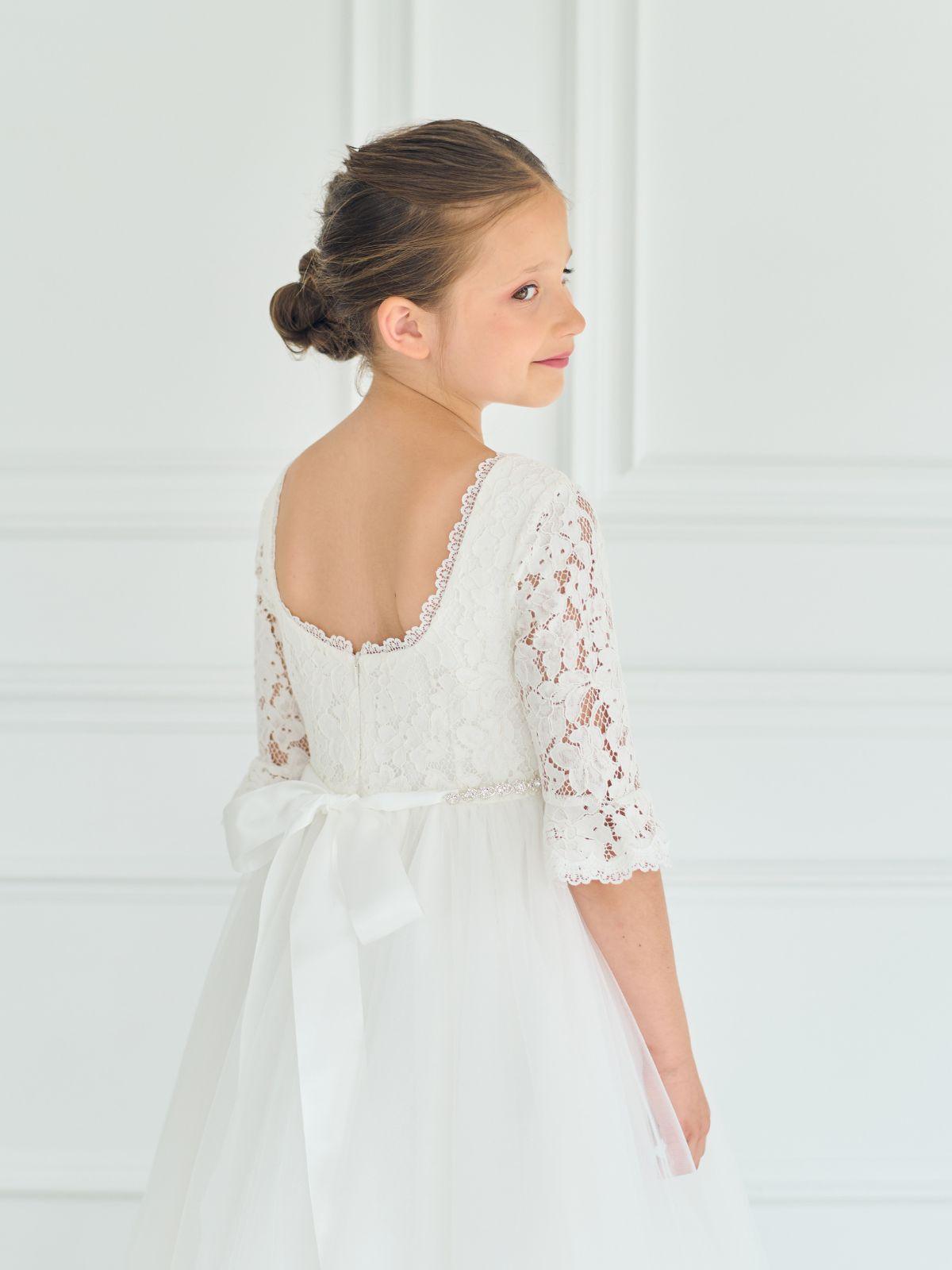 First Communion Flower Girl Wedding White Dress