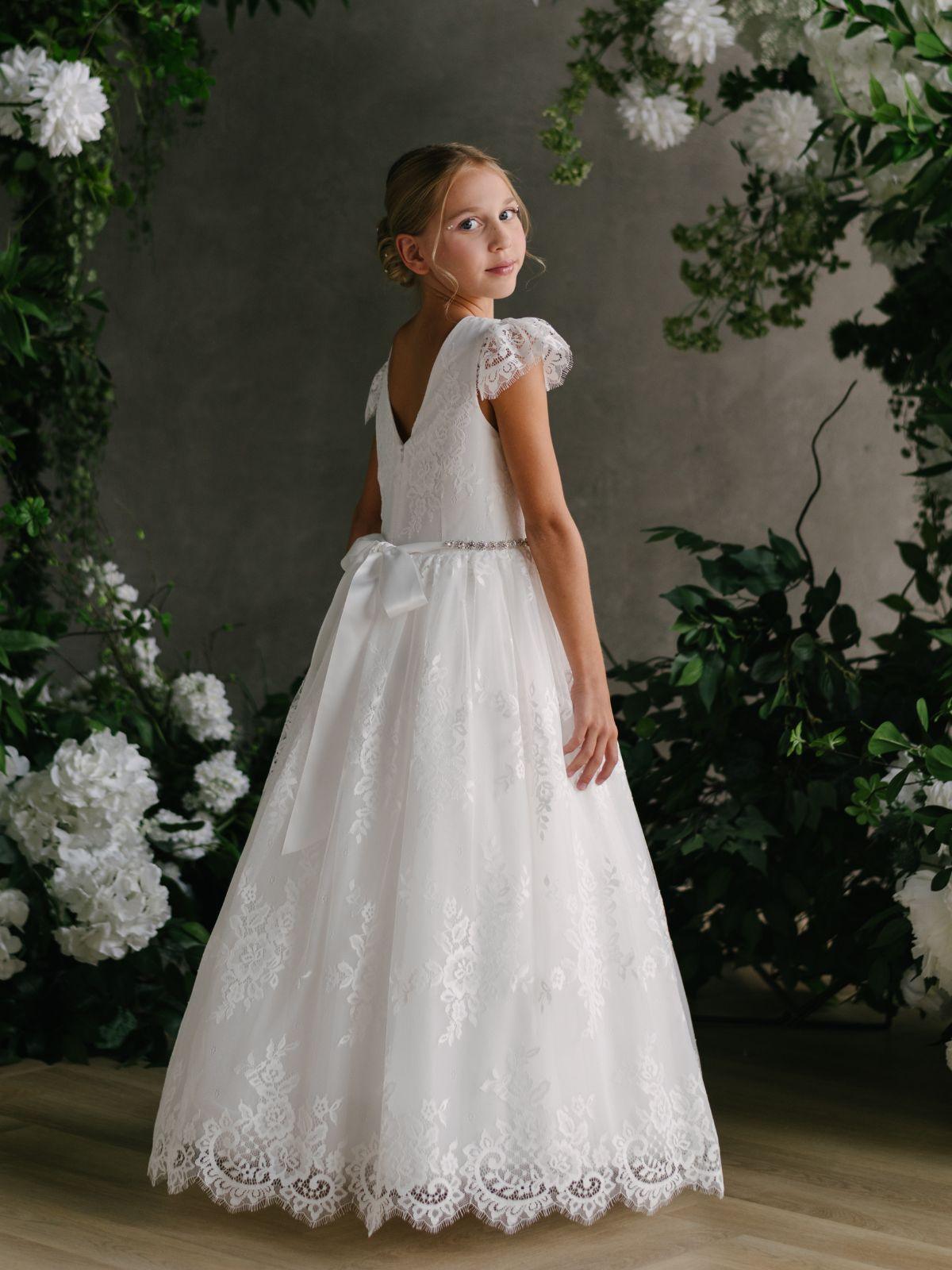 First Communion Flower Girl Wedding White Dress