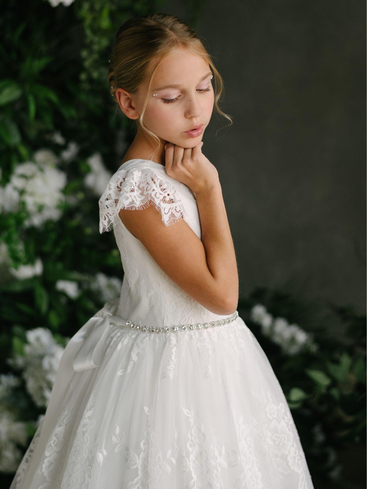 First Communion Flower Girl Wedding White Dress