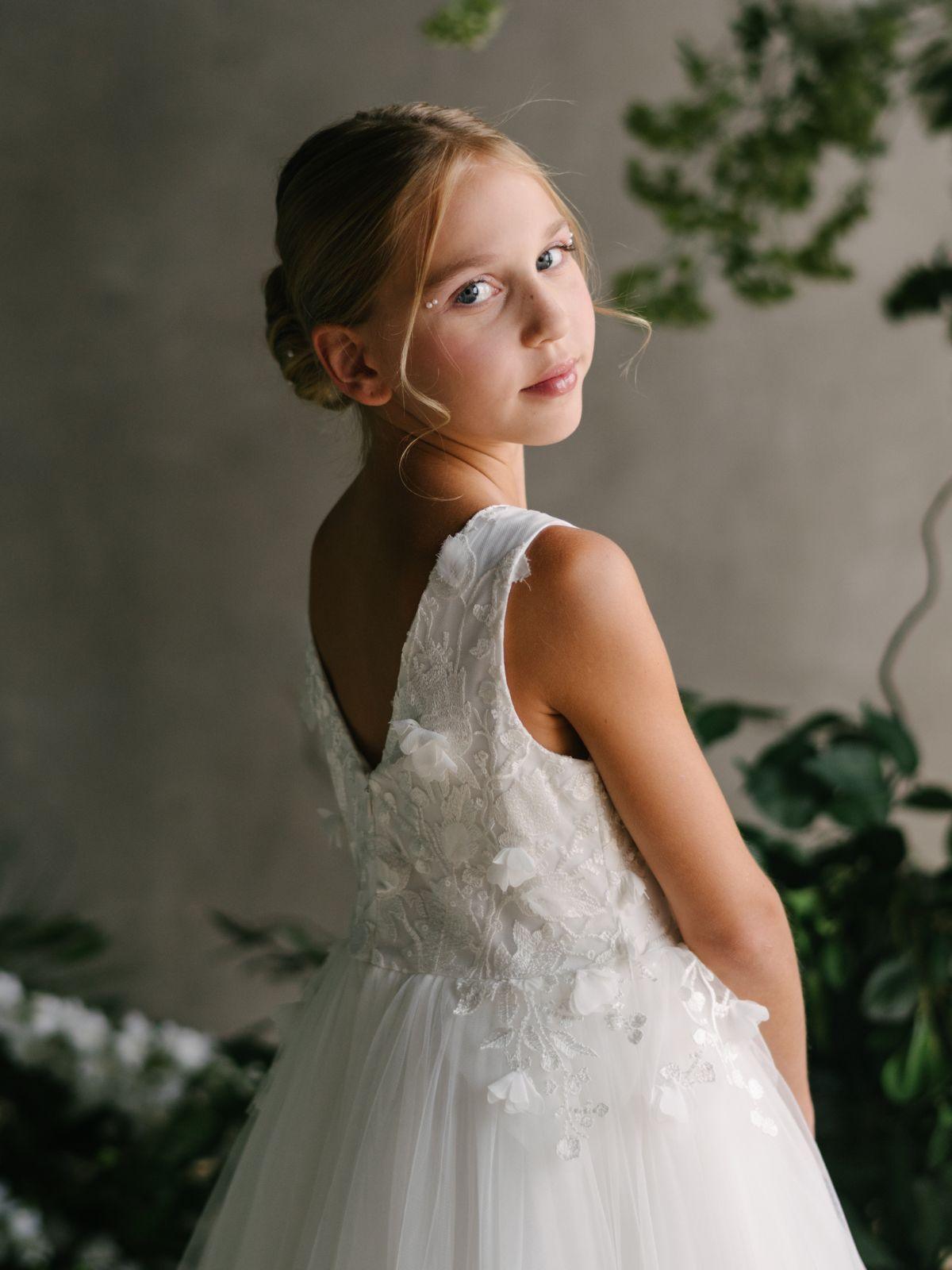 First Communion Flower Girl Wedding White Dress