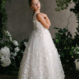 First Communion Flower Girl Wedding White Dress