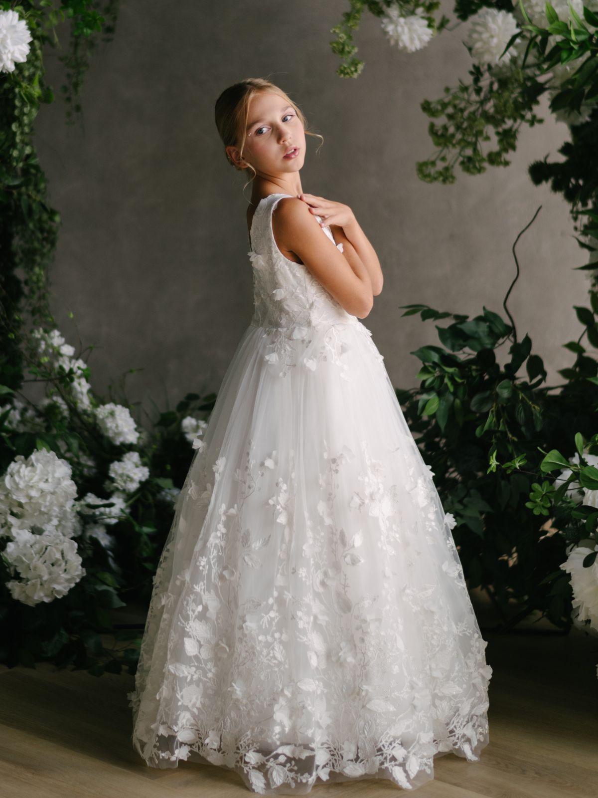 First Communion Flower Girl Wedding White Dress