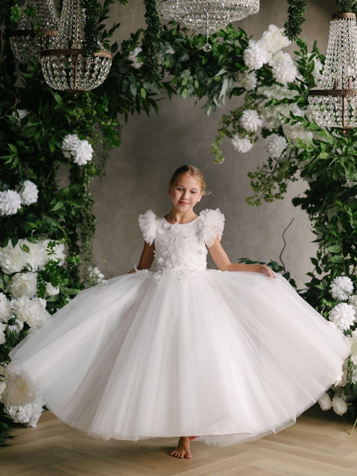 First Communion Flower Girl Wedding White Dress