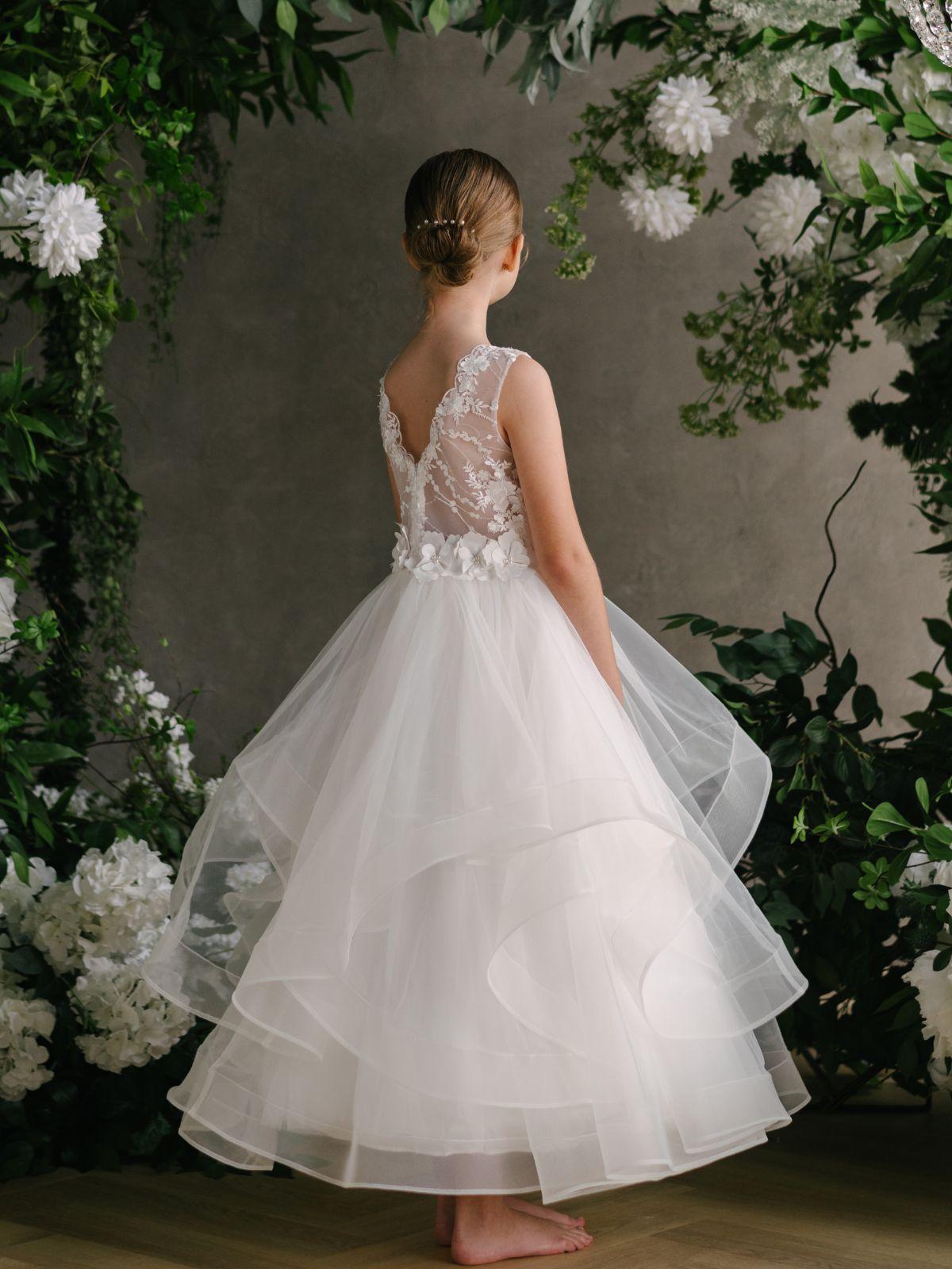 First Communion Flower Girl Wedding White Dress