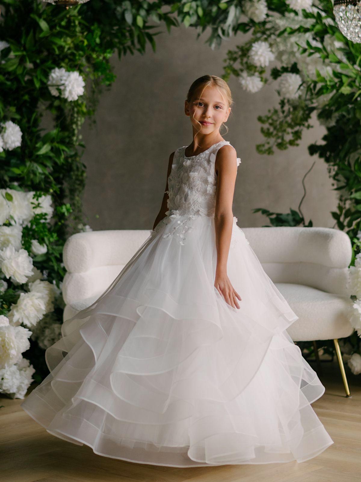 First Communion Flower Girl Wedding White Dress