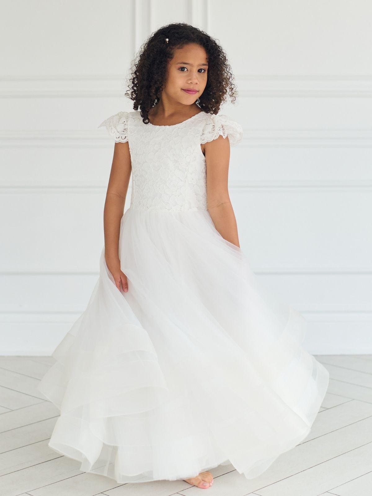First Communion Flower Girl Wedding White Dress