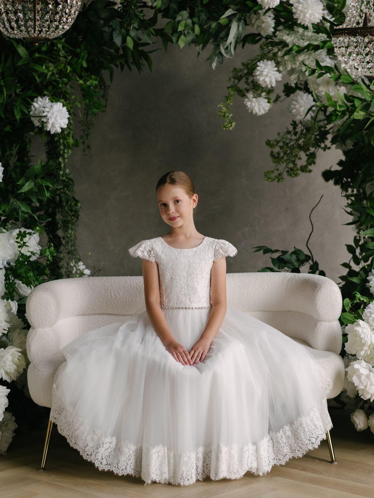 First Communion Flower Girl Wedding White Dress