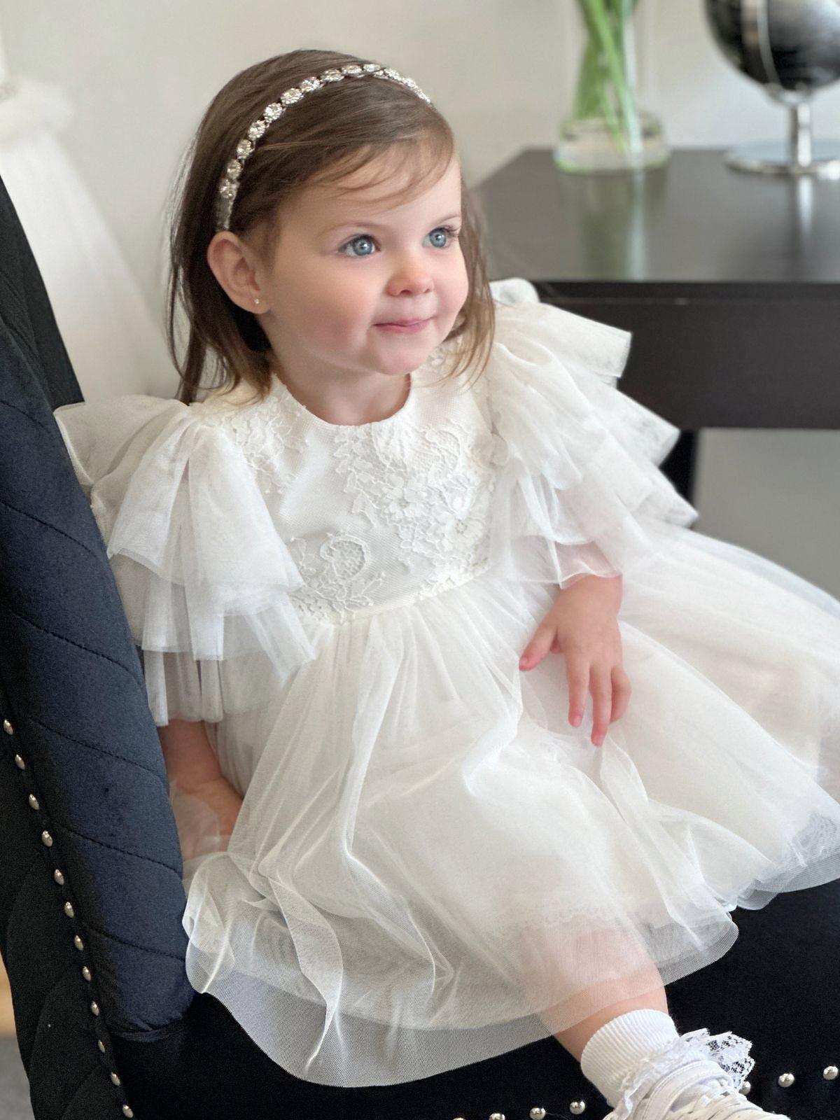 Baby Baptism Dresses Flower Girl Wedding White Dress