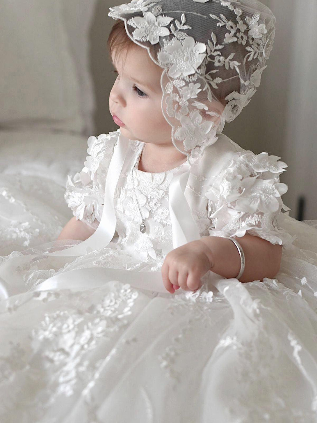 Lace Dress Baptism Dress For Newborn Baby Girl Penelope Christening Gown Bonnet Baby Beau And Belle Lace Dress Baptism Dress For Newborn Baby Girl Penelope Christening Gown Bonnet Baby Beau And Belle