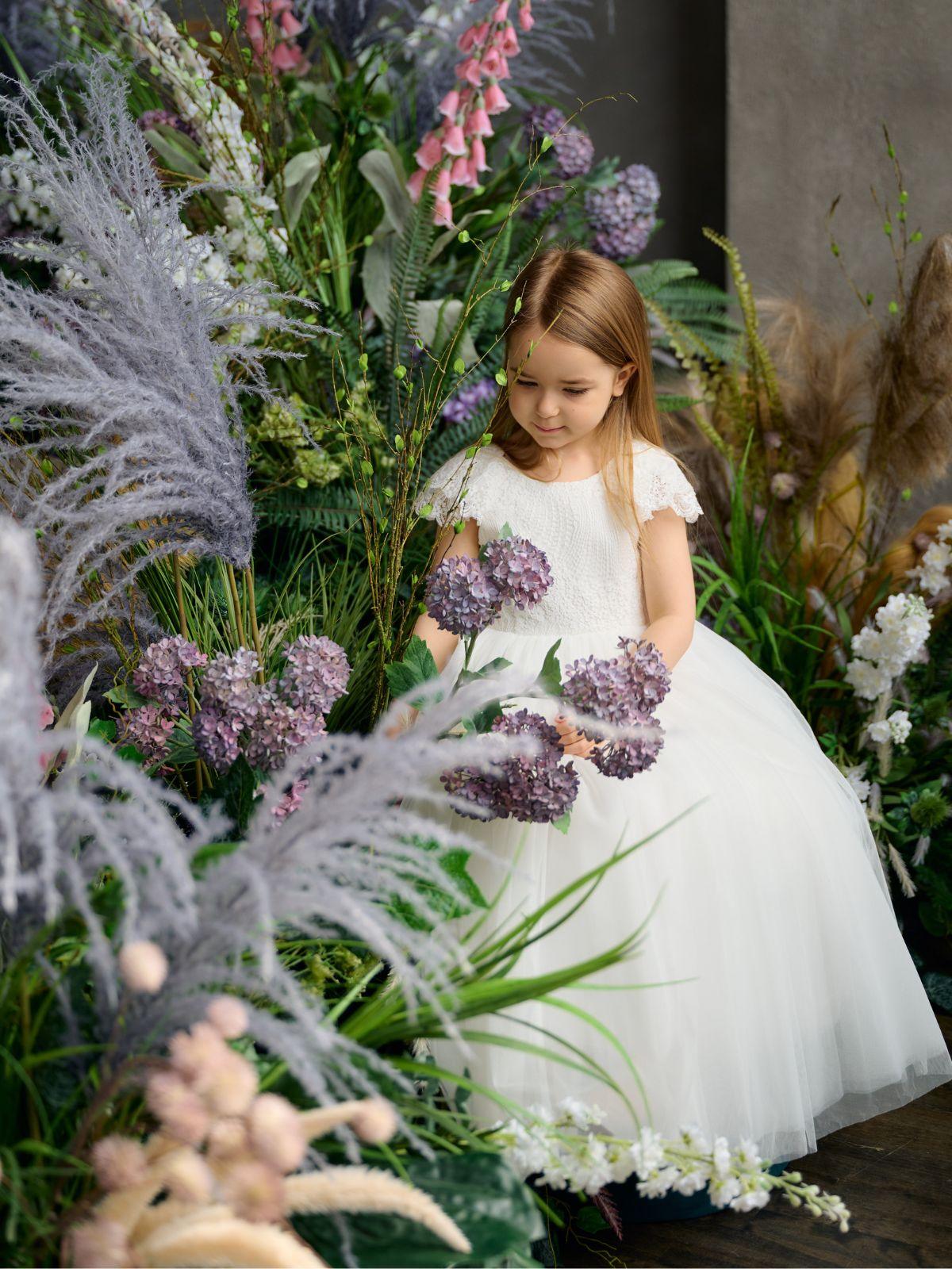 First Communion Flower Girl Wedding White Dress