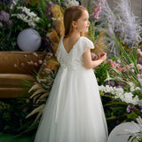 First Communion Flower Girl Wedding White Dress