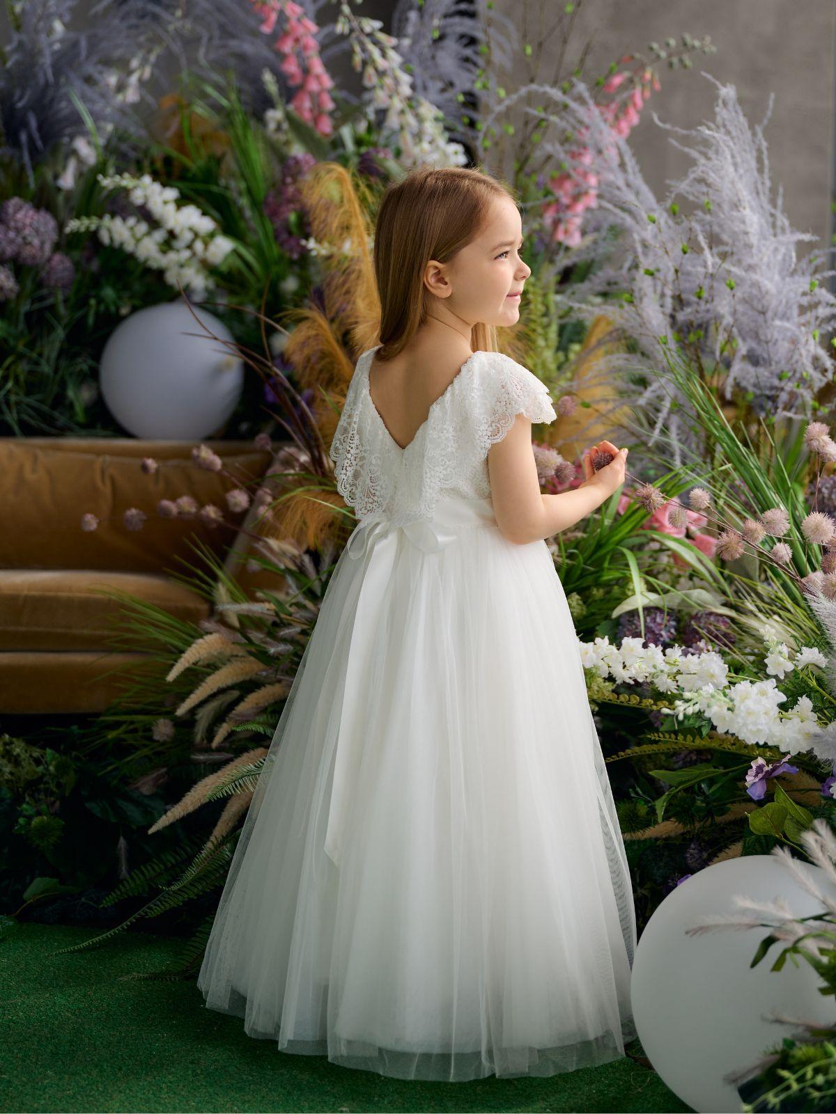 First Communion Flower Girl Wedding White Dress