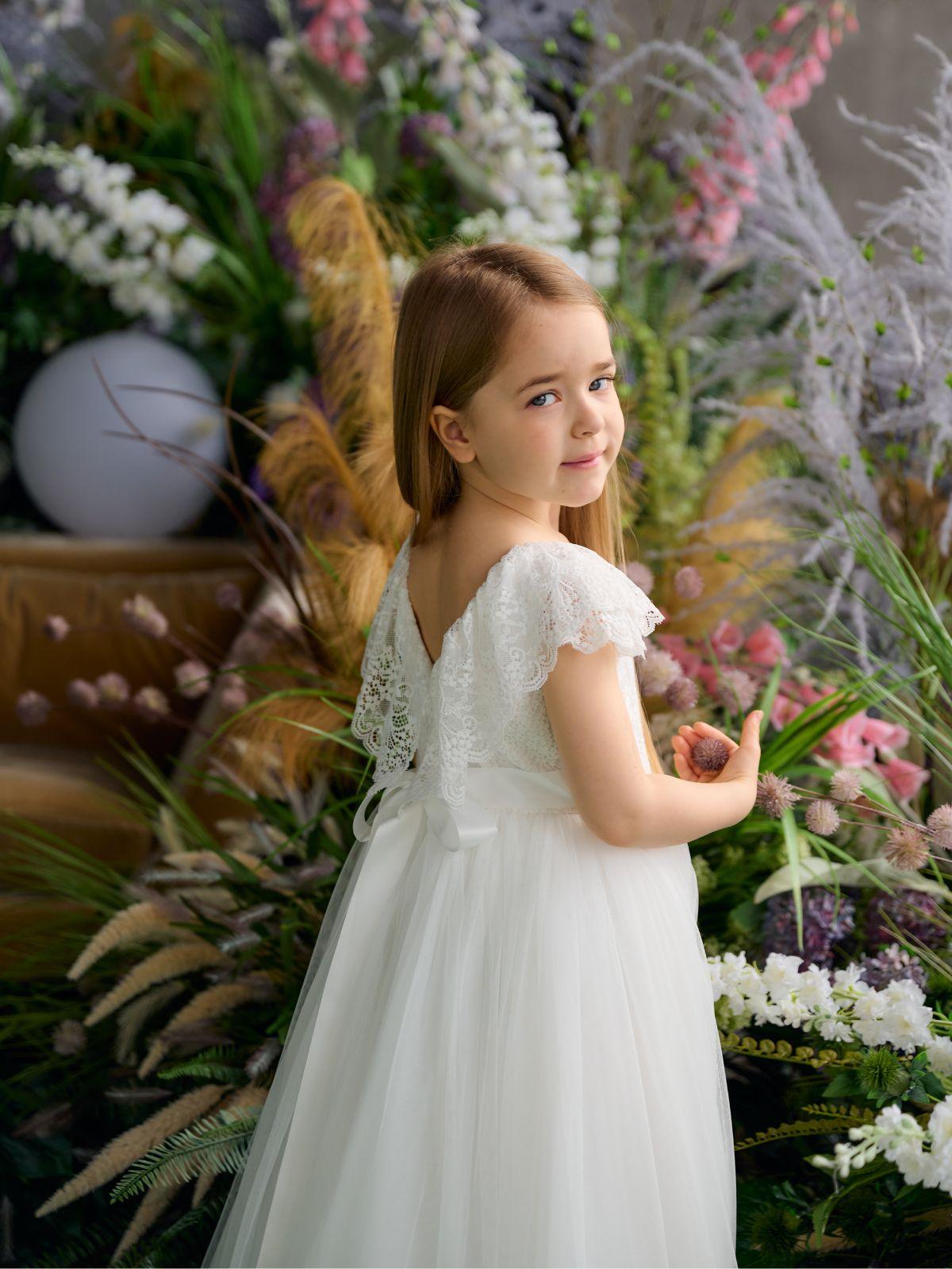 First Communion Flower Girl Wedding White Dress