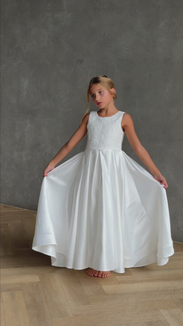 teter warm communion flower girl white dresses