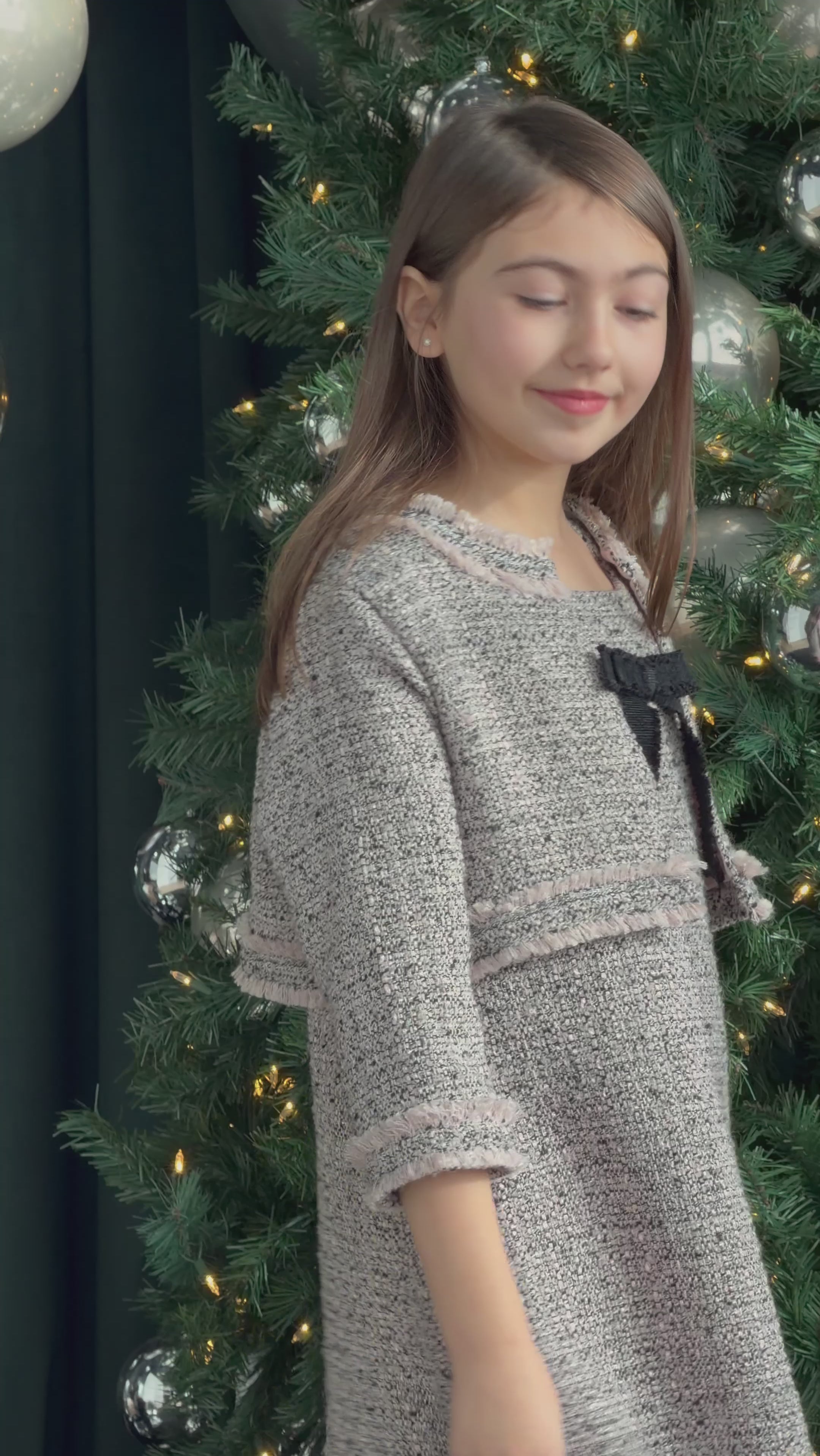 Rosabel Girls' Pink Tweed Jacket teter warm 