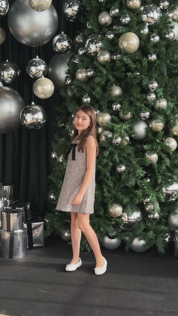 Bianca Girls' Pink Tweed Dress Teter Warm