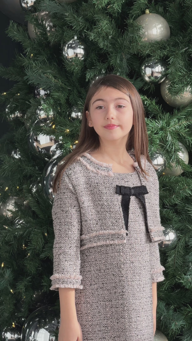 Rosabel Girls' Pink Tweed Jacket teter warm 