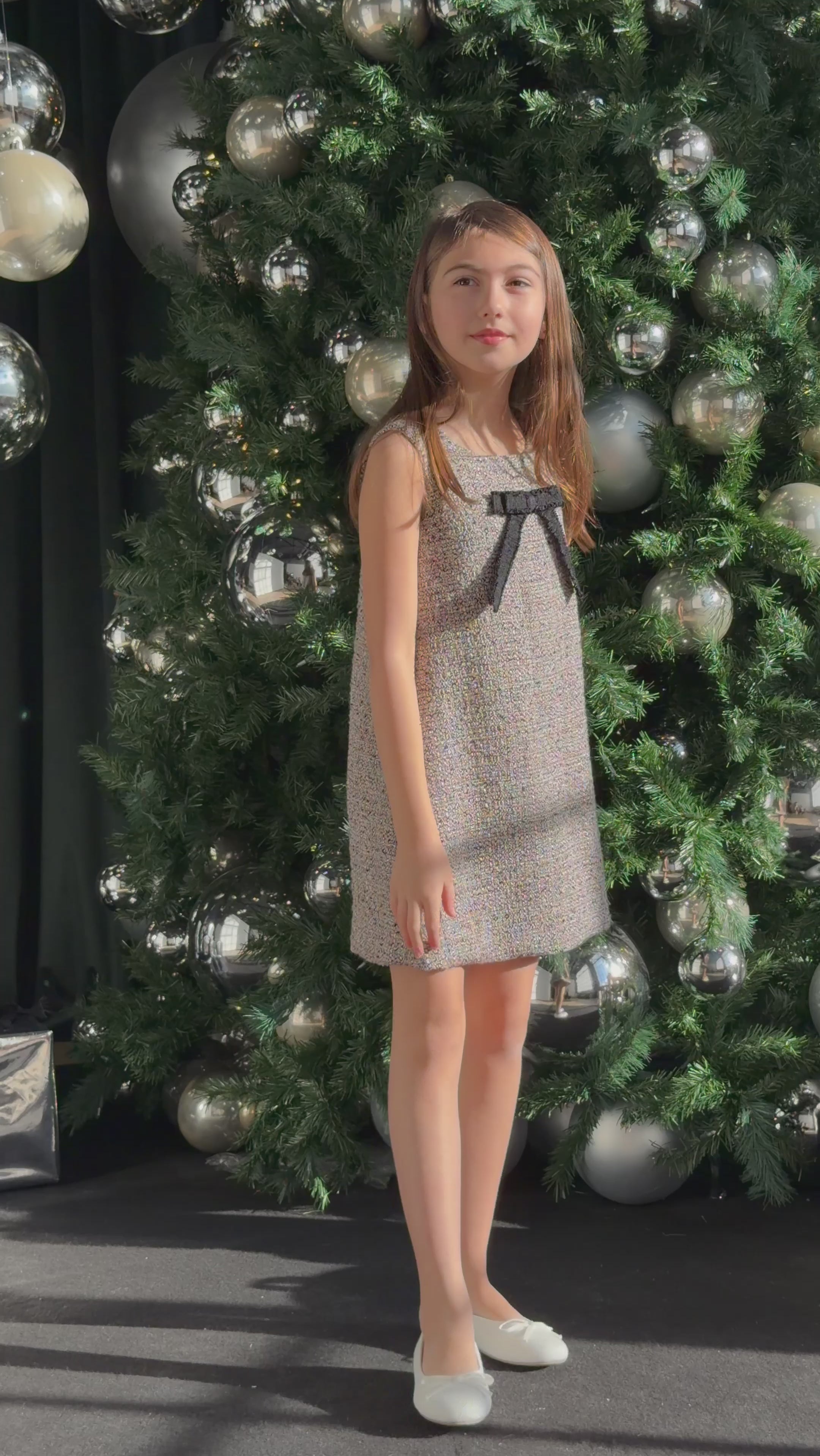 Bianca Girls' Pink Tweed Dress Teter Warm