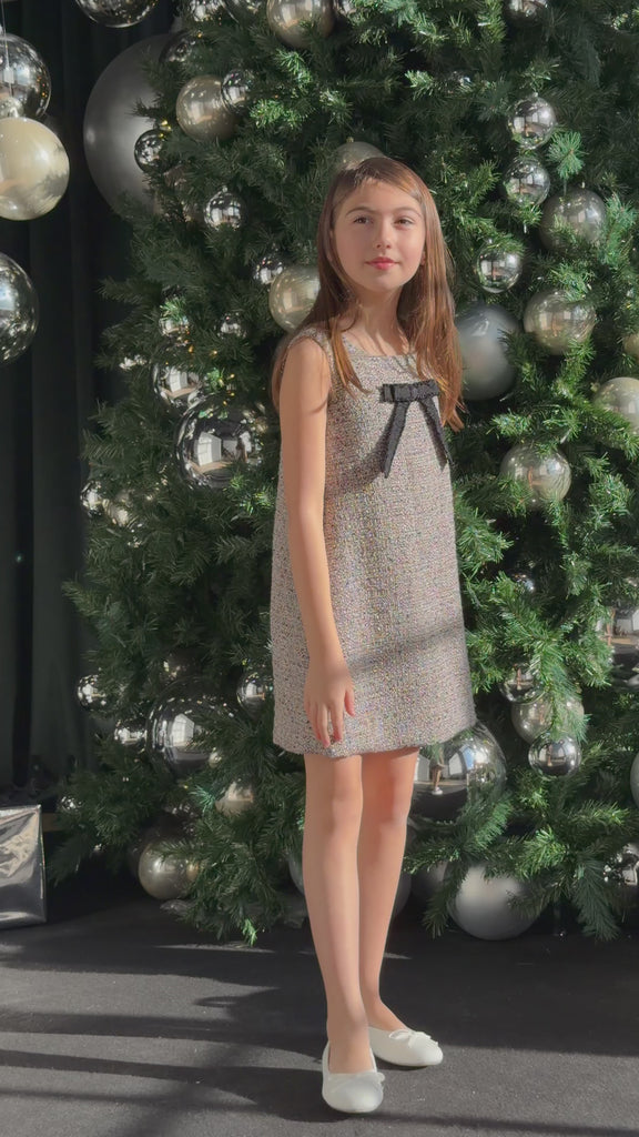 Bianca Girls' Pink Tweed Dress Teter Warm