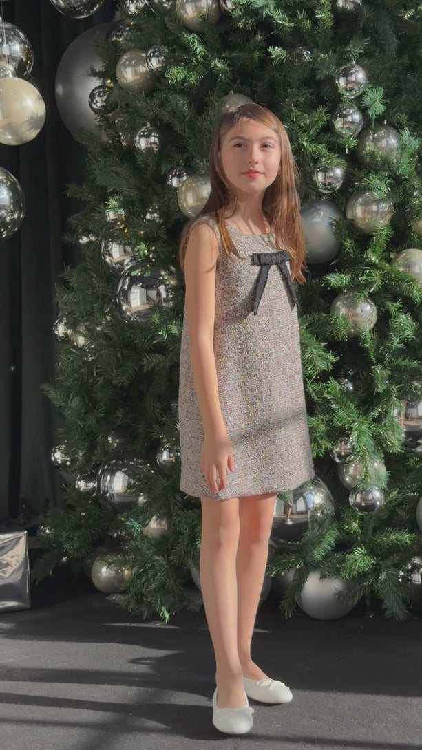 Bianca Girls' Pink Tweed Dress Teter Warm