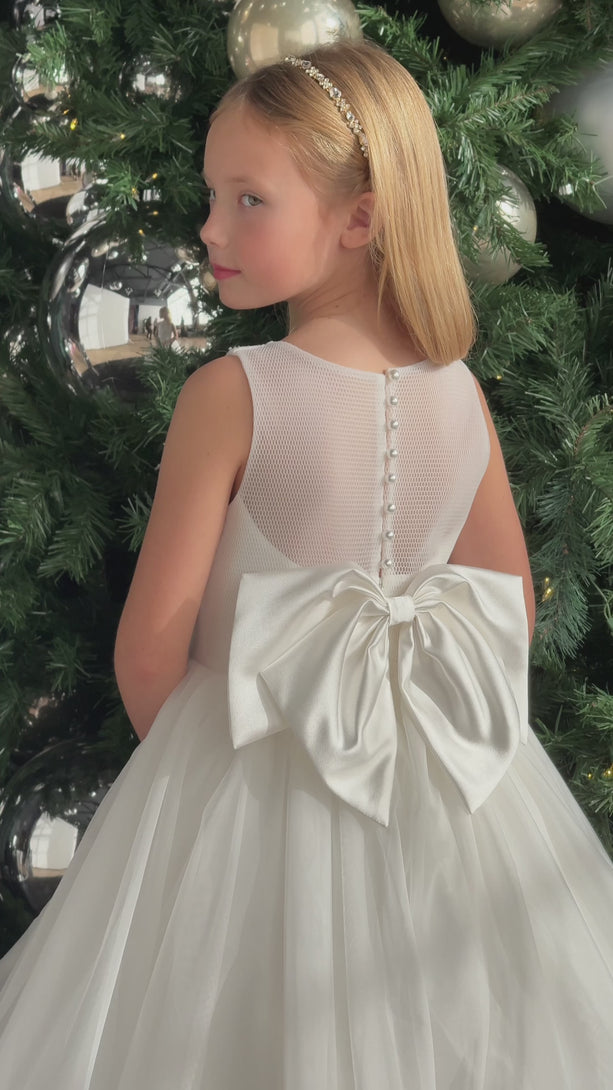 Girls White Communion Dress Billie JK03 teter warm