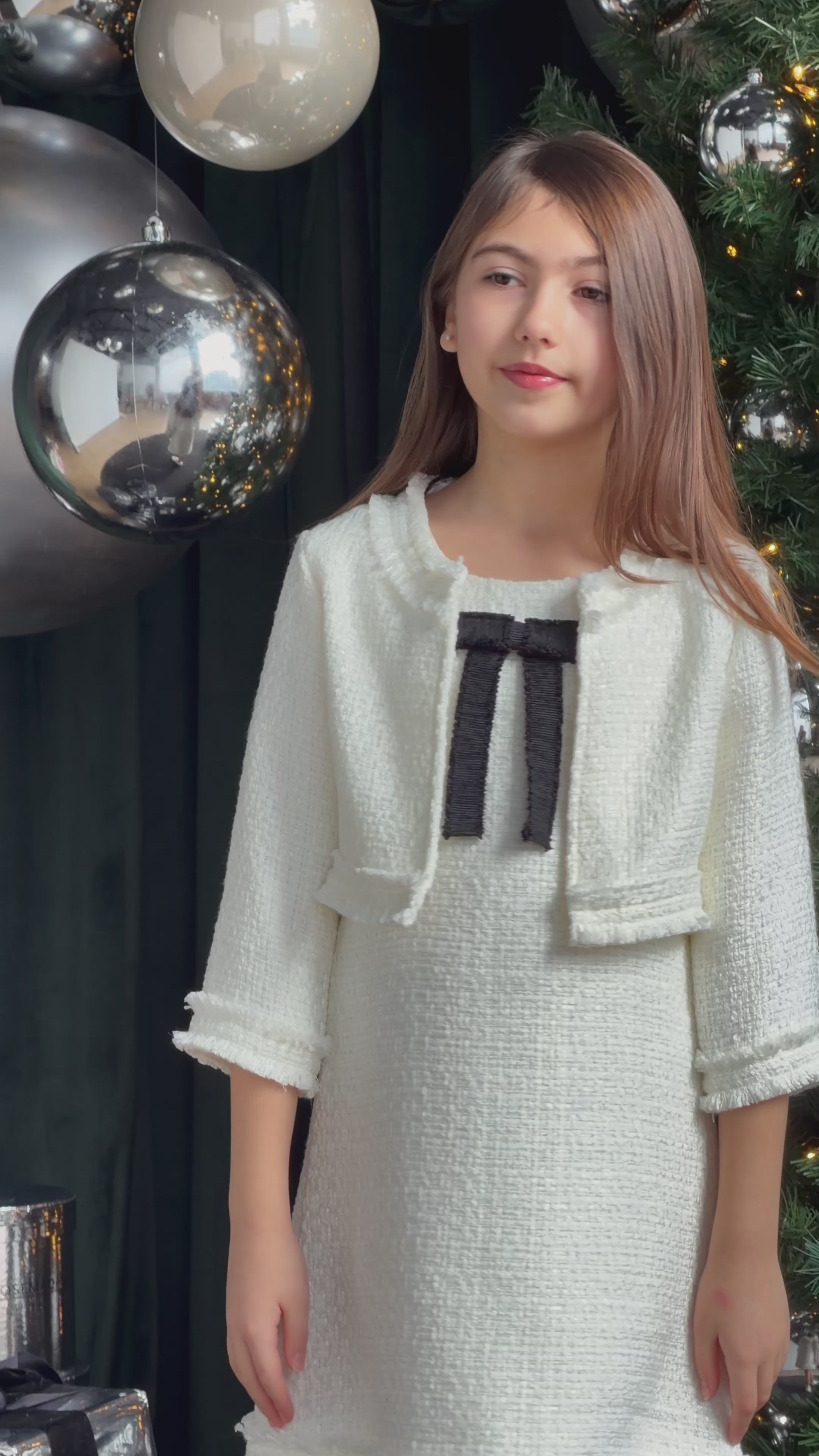 Sabrina Girl’s Cream Tweed Jacket Teter Warm