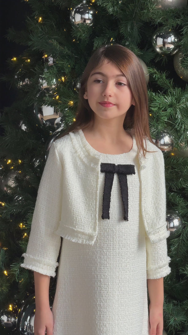 Sabrina Girl’s Cream Tweed Jacket Teter Warm